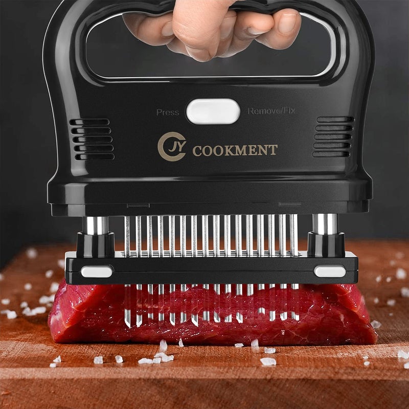 JY COOKMENT Meat Tenderizer Tool with 48 Stainless Steel Ultra Sharp Needle Blades  Detachable Kitchen Cooking Tool Best For Tenderizing  BBQ  Marinade - Image 4